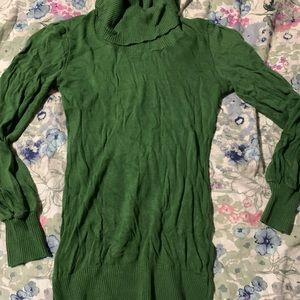 Forever 21 green long turtle neck sweater